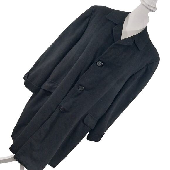 VINTAGE GIMBELS! 100% CASHMERE! BLACK CLASSIC WOMENS OVERCOAT, JACKET! SZ 14 - Picture 13 of 13